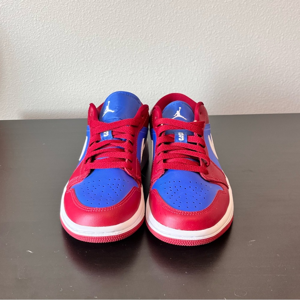 Jordan 1 Low Pomegranate Medium Blue Womens NWOT